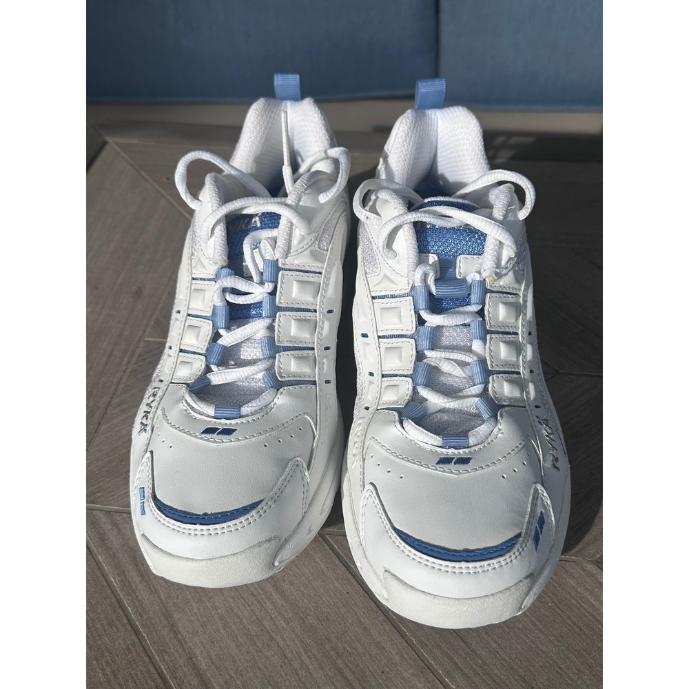 Ryka Light Sneakers Womens 8M White Blue 0406Y16712 Good Chunky Walking Shoes - Picture 12 of 13
